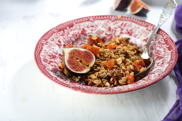 homemade granola with figs