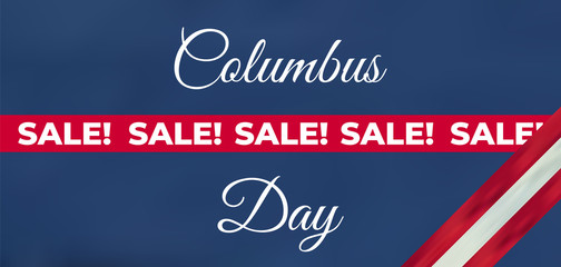 Columbus Day United States national holiday with Columbus ship. Happy Columbus Day vector illustration