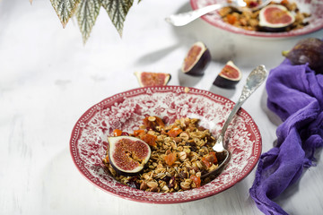 homemade granola with figs