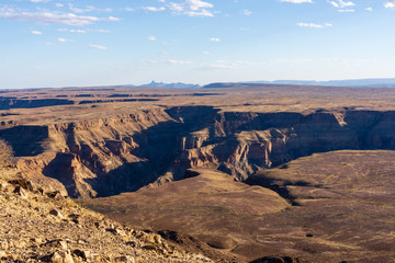 Fototapeta na wymiar landscape fishriver canyon namibia clouds