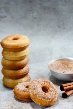 Homemade Mini Cinnamon Sugar Donuts / Cake Doughnuts