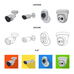 Vector design of cctv and camera symbol. Collection of cctv and system stock symbol for web.