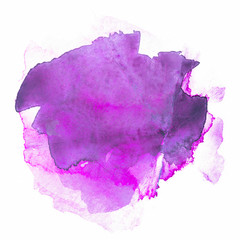 violet purple watercolor stain round design element