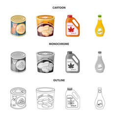 Isolated object of can and food logo. Collection of can and package vector icon for stock.