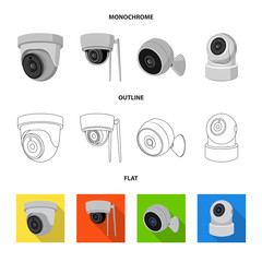 Vector design of cctv and camera icon. Set of cctv and system stock symbol for web.