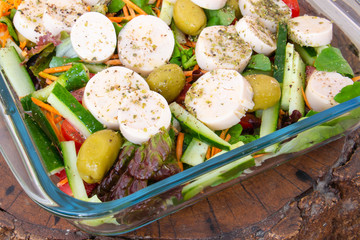 fresh salad top view