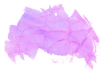 watercolor purple stain, drawn by brush on paper