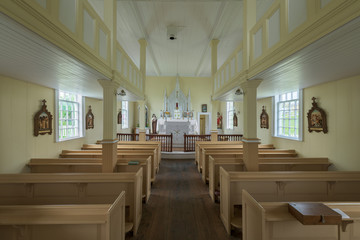 Interior of the historic Most Holy Trinity Church in Trinity, Newfoundland
