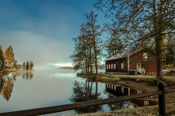 Morgenidylle am See Lersjön in Filipstad/ Schweden