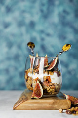 dessert with granola and Greek yogurt