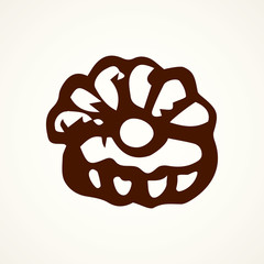 Pearl in shell. Vector drawing