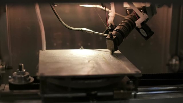 Steam punk 3d printer for reinforcement printing. Iron 3d printing concept.