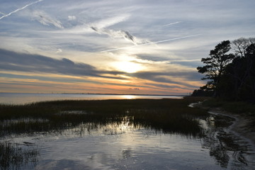 sunset on the cove