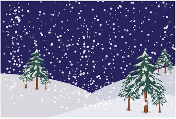 Paisaje invernal y nevado.