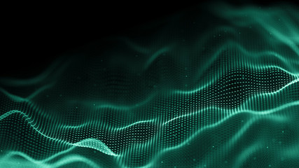 Data technology background. Abstract background. Connecting dots and lines on dark background. 3D rendering. 4k.
