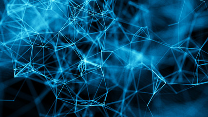 Data technology background. Big data visualization. Connecting dots and lines. Science background. 3D rendering. 4k.