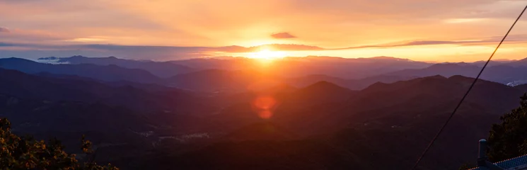 Fotobehang Appalachian zonsondergang panoramisch uitzicht © Helistockter