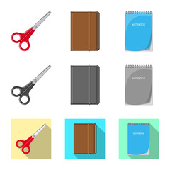 Isolated object of office and supply logo. Set of office and school stock symbol for web.