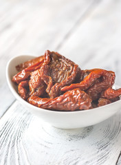 Bowl of sun-dried tomatoes