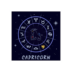 Fototapeta na wymiar Capricorn astrological horoscope sign. Vector illustration