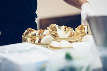 Chef preparing spanish tapas