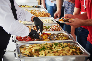 people at a banquet