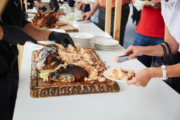 people at a banquet