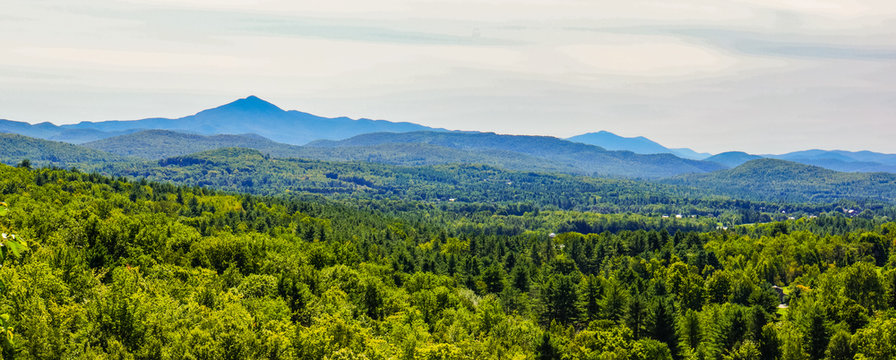 Banner Of View Of Camels Hump Mountain In Late Summer, Green Mountains Of Vermont