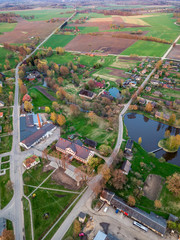 Drone Photo of the Fields in Colorful Early Spring