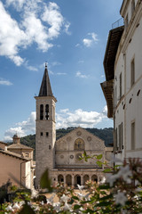 Fototapeta na wymiar View of the cathedral of Spoleto Umbria Italy