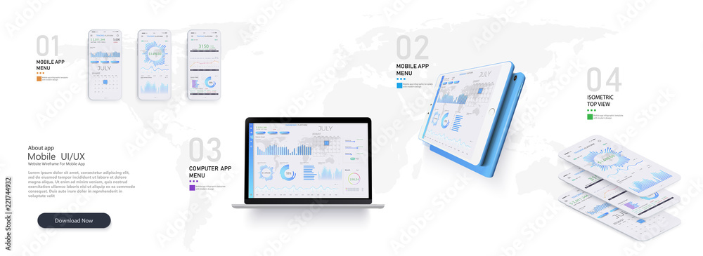 Leinwandbilder web site template. forex market. binary option. online statistics and data analytics.digital money m
