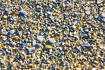 Obraz premium Sea pebbles. Small stones gravel textures background