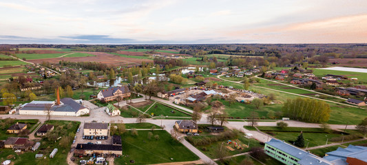 Drone Photo of the Fields in Colorful Early Spring