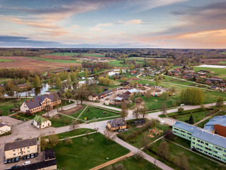 Drone Photo of the Fields in Colorful Early Spring