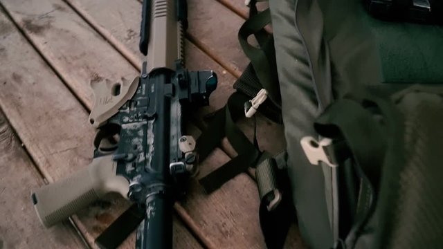 Semi-automatic rifle. Rifle Backpack
