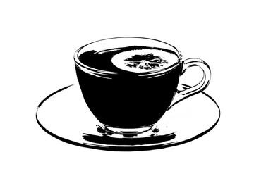 Teacup illustration isolated on white background
