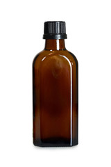 Pharmaceutical bottle isolated on white background.