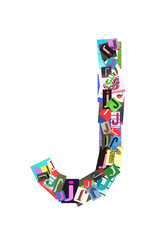 Capital letter J on white