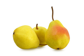 Close up of pears isolated on white background
