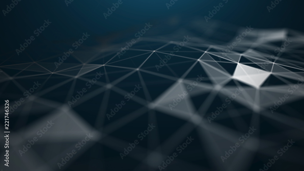 Poster science background. 3d illustration. 3d rendering. abstract 3d big data visualization. visual inform