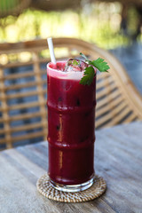 Glass of Fresh and tasty beetroot juice