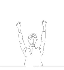 Business success - Celebrating business woman