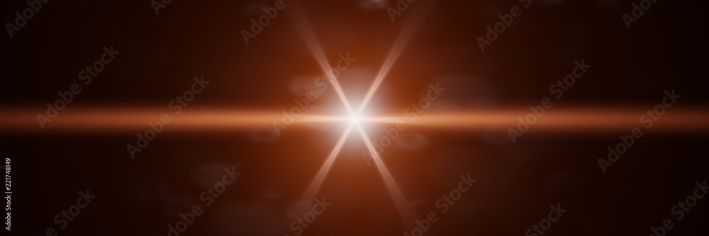 Wall mural beautiful golden lens flare effect overlay texture with bokeh effect and anamorphic light streak in 