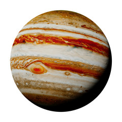 Obraz premium planet Jupiter isolated on white background, part of the solar system 