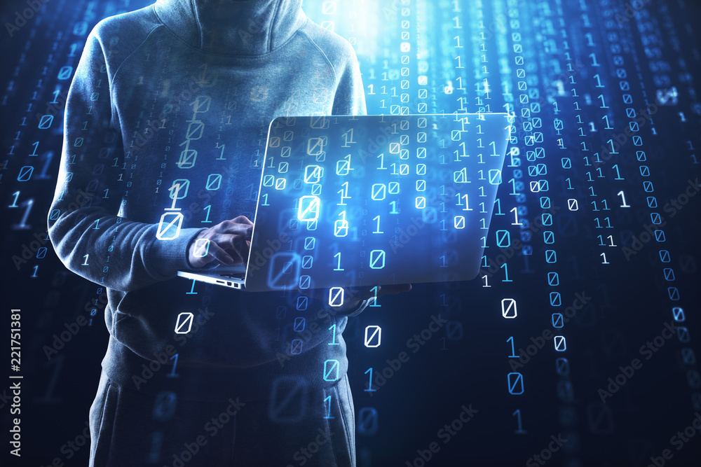 Aufkleber hacking, computing and phishing concept