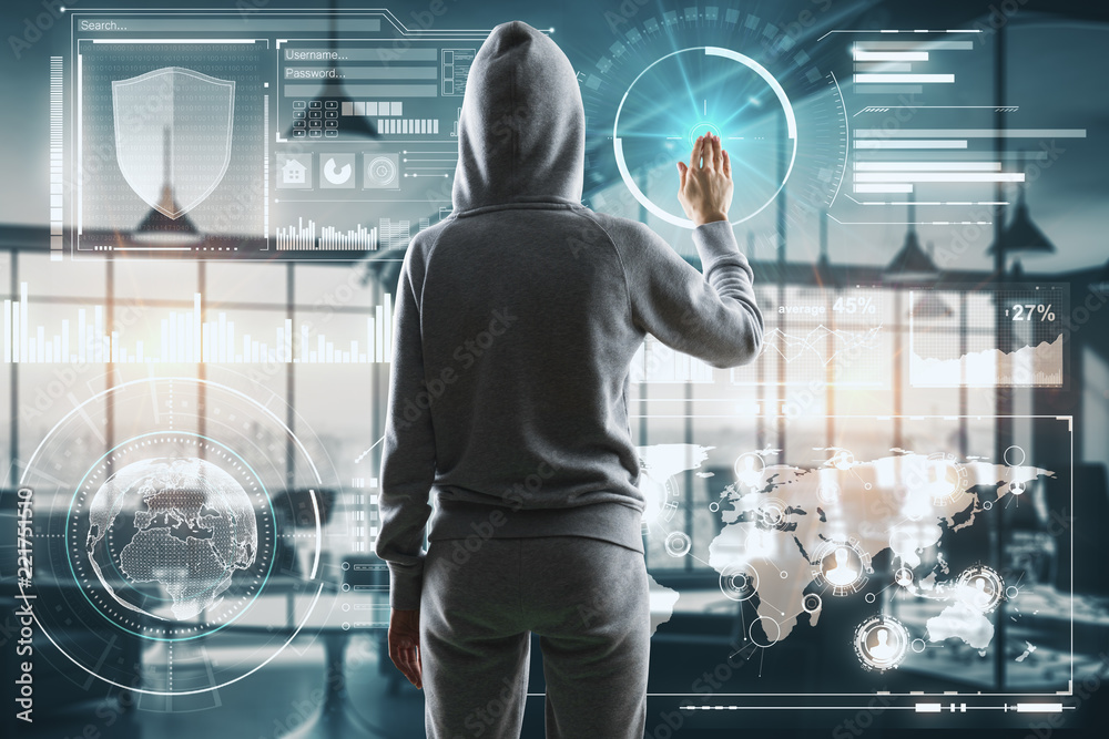 Poster future and hacking concept