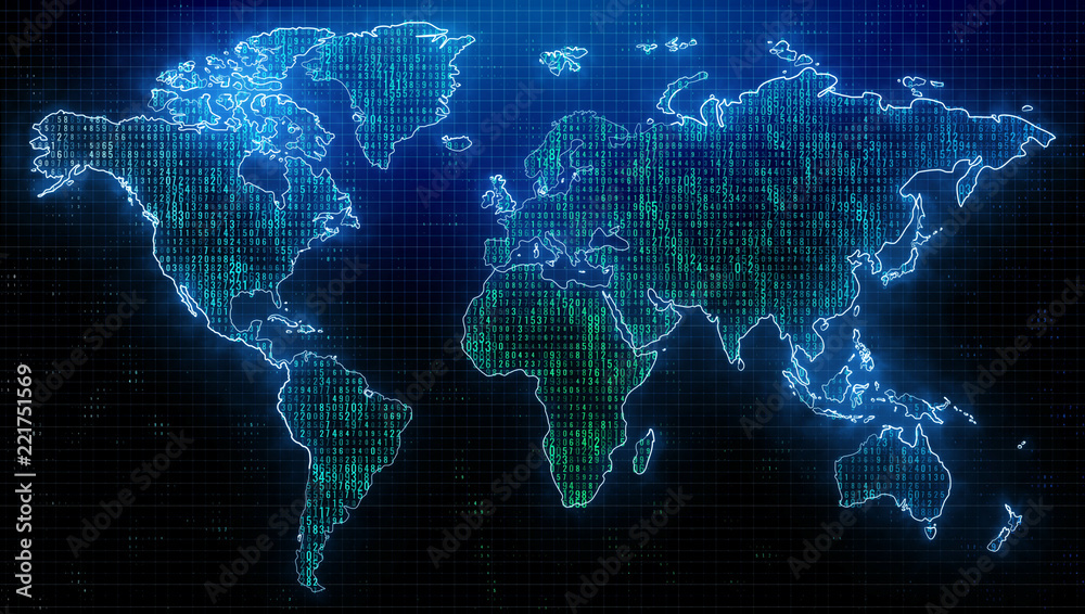 Poster Global travel and computing backdrop