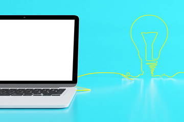 Blank notebook with cable lamp