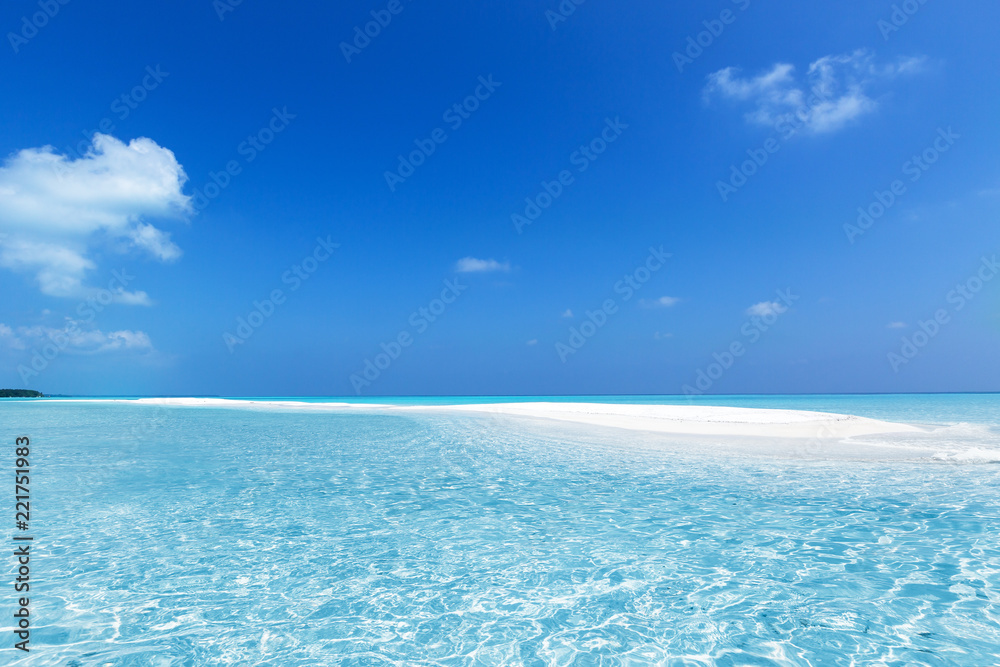 Poster maldivian sandbank in indian ocean