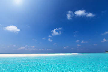 Maldivian sandbank in Indian ocean